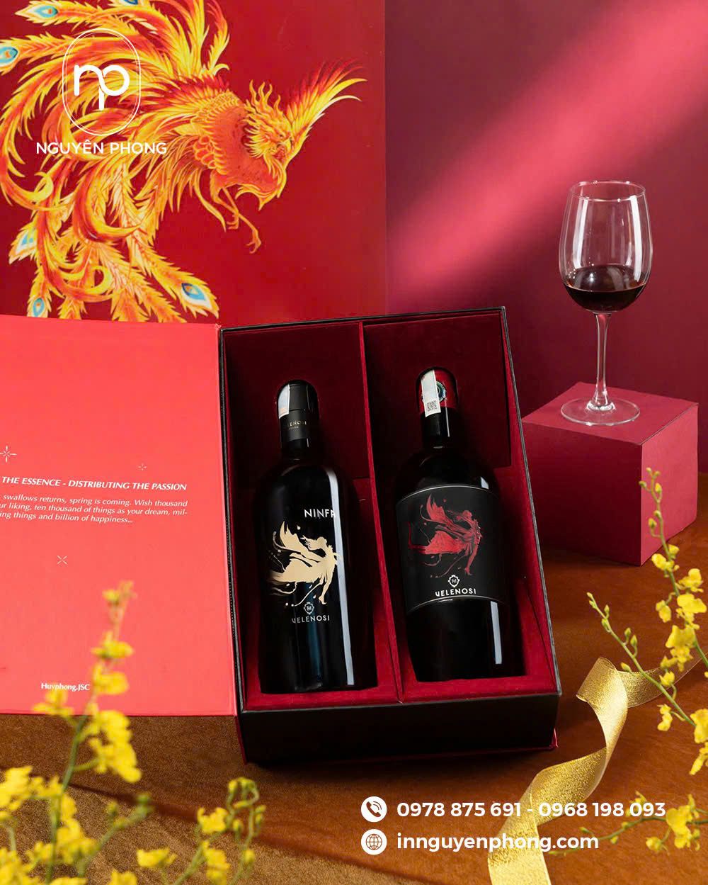 Kích thước in hộp giấy đựng rượu rất đa dạng